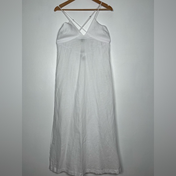 J.CREW Size S White Cross-back beach dress in linen-cotton blend - Picture 3 of 12